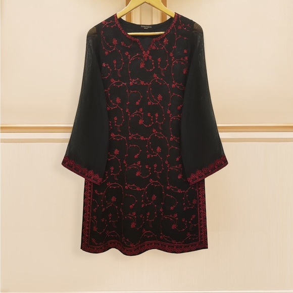 Original Agha Noor 3 PIECE - PURE COTTON NET EMBROIDERED SUIT - Picture 2 of 9